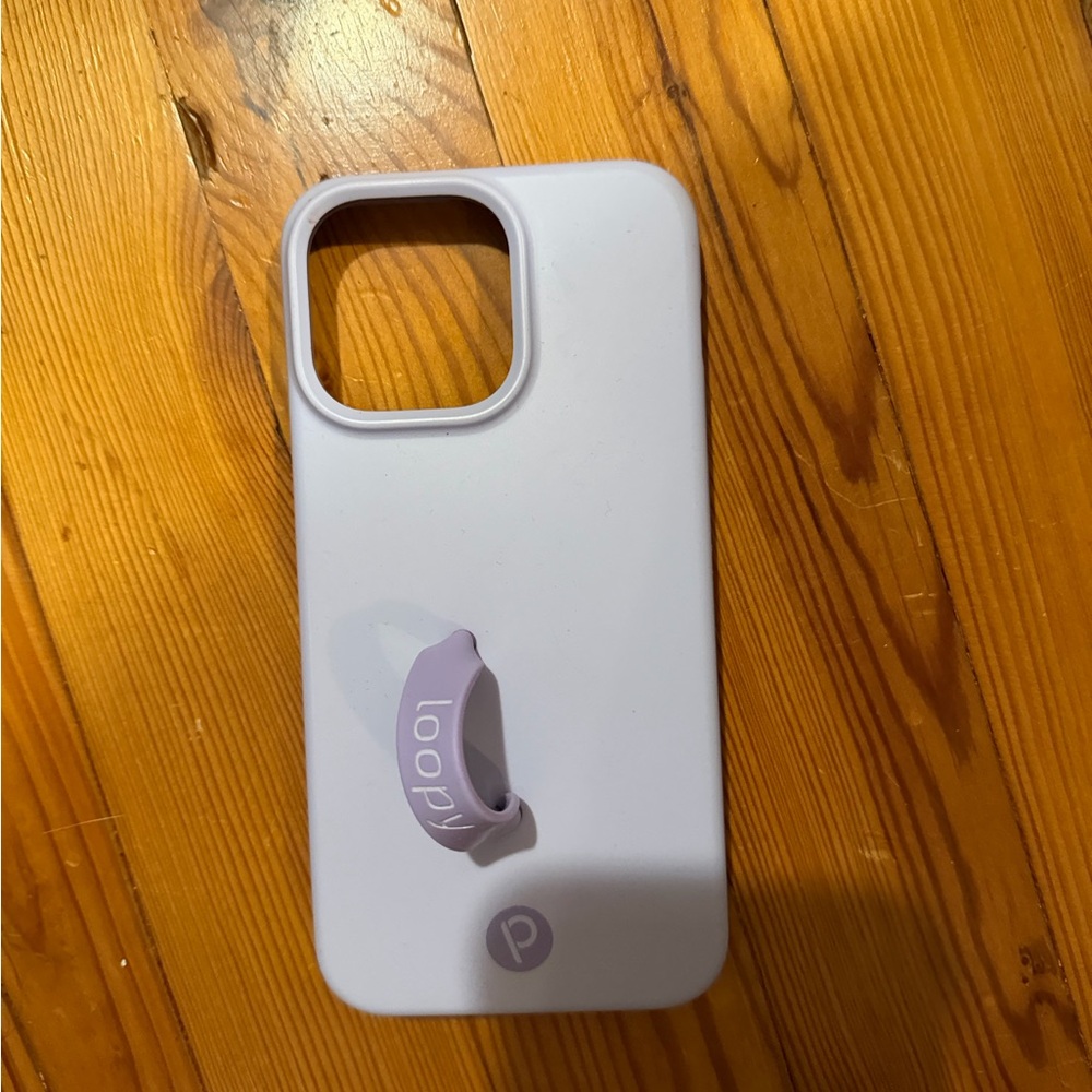 Looply Lavender Silicone iPhone Case with Ring - White Case